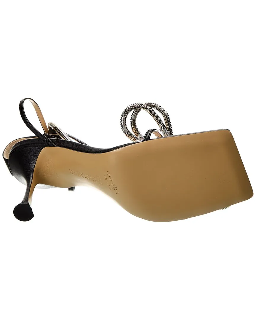 Mach & Mach Double Bow Leather & Vinyl Sandal