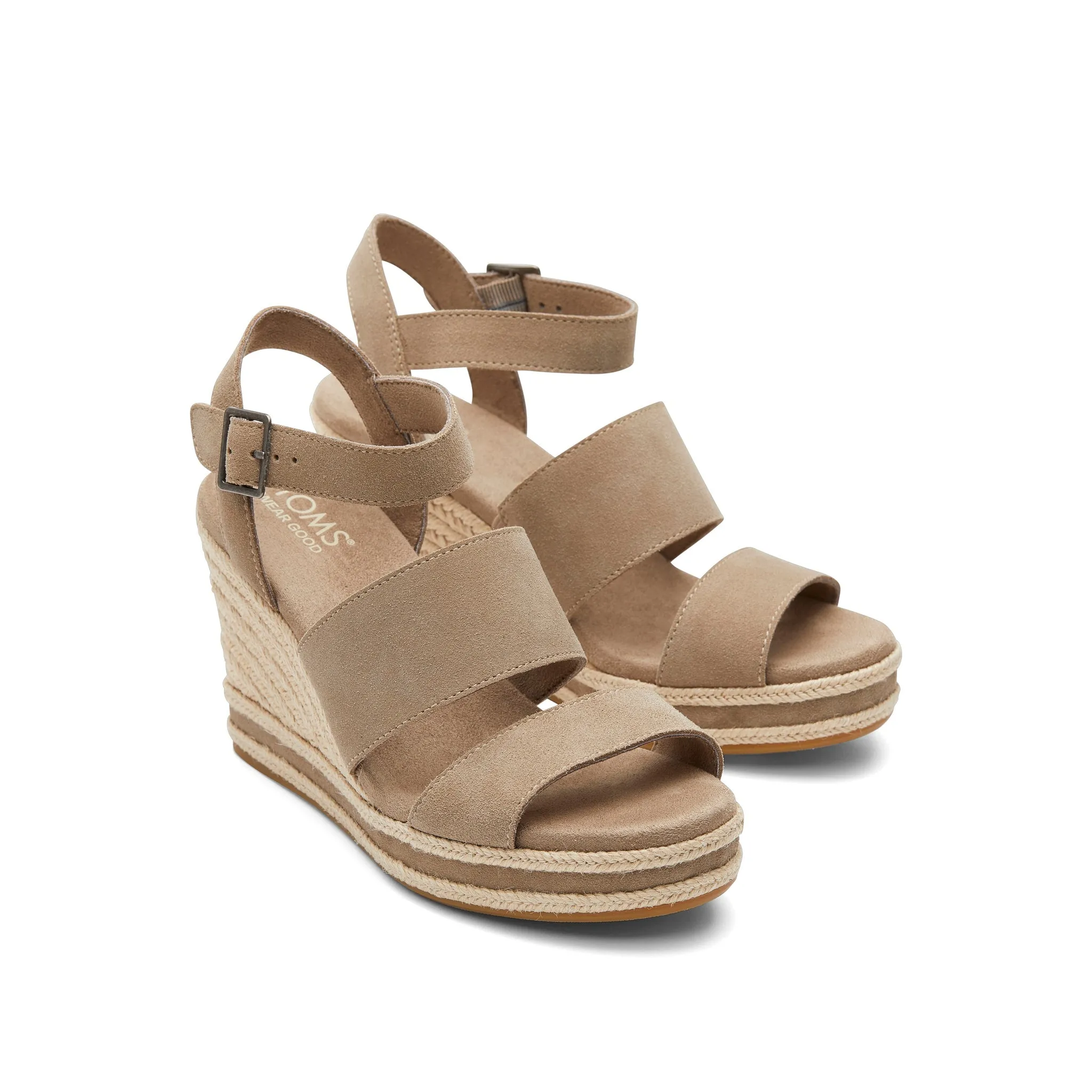 Madelyn Taupe Suede Wedge Sandal