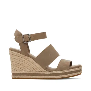 Madelyn Taupe Suede Wedge Sandal