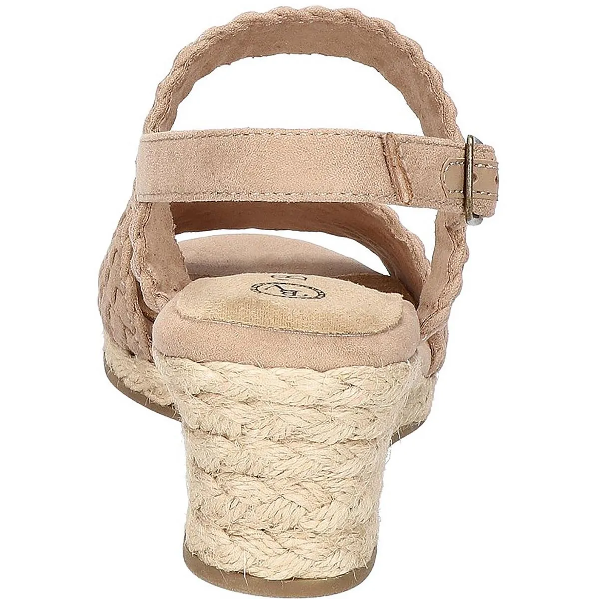 Mariella Womens Buckle Faux Suede Wedge Sandals