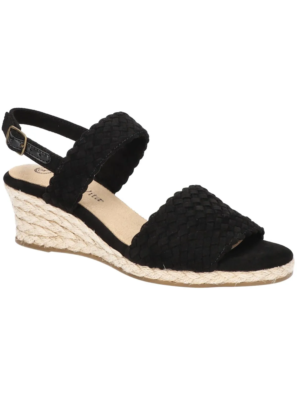 Mariella Womens Faux Suede Wedge Espadrilles