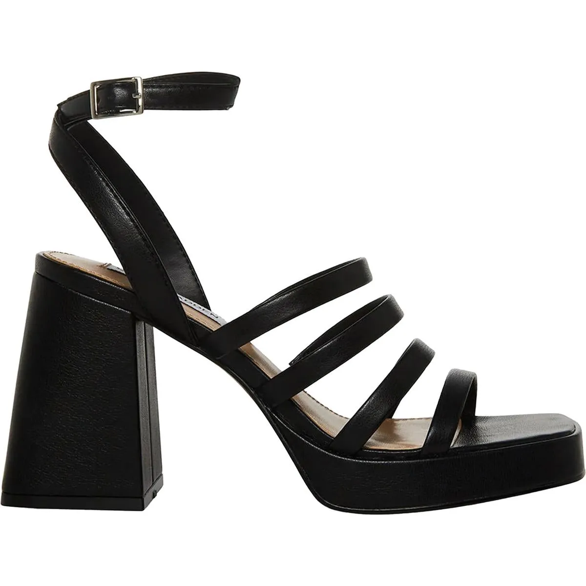 Marilyn Womens Embossed Faux Leather Block Heel
