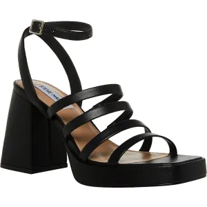 Marilyn Womens Embossed Faux Leather Block Heel