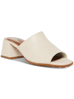 Marla Womens Leather Square Toe Block Heel