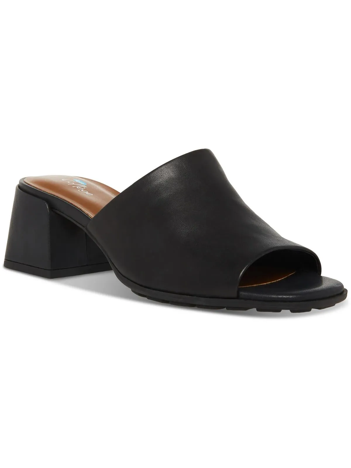 Marla Womens Leather Square Toe Block Heel