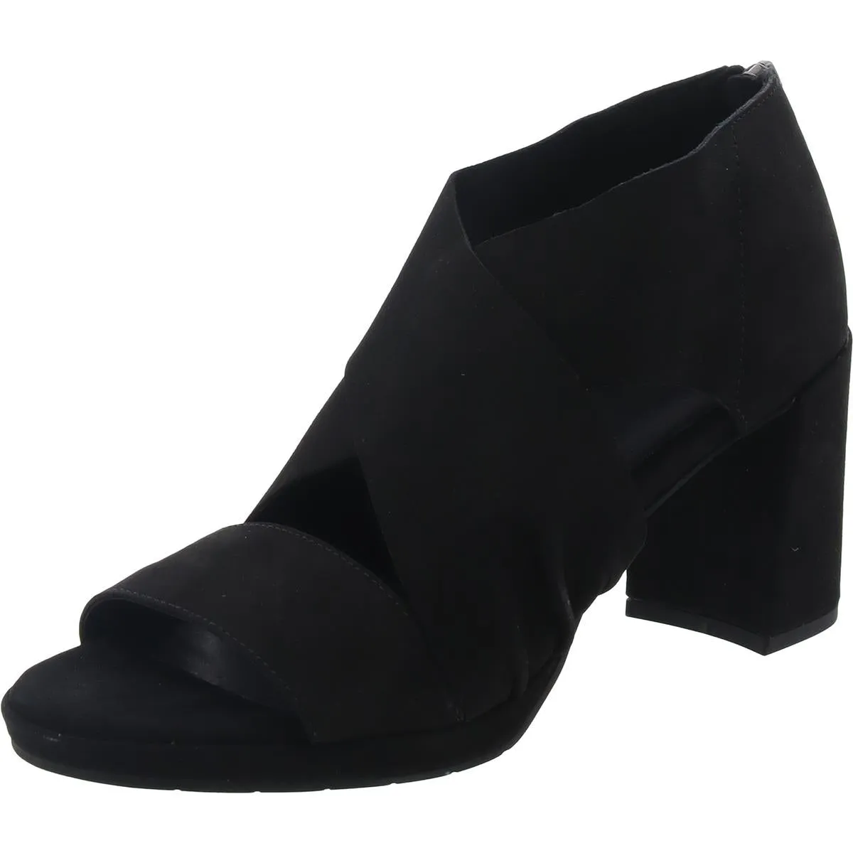 MARLA Womens Zipper Manmade Block Heel