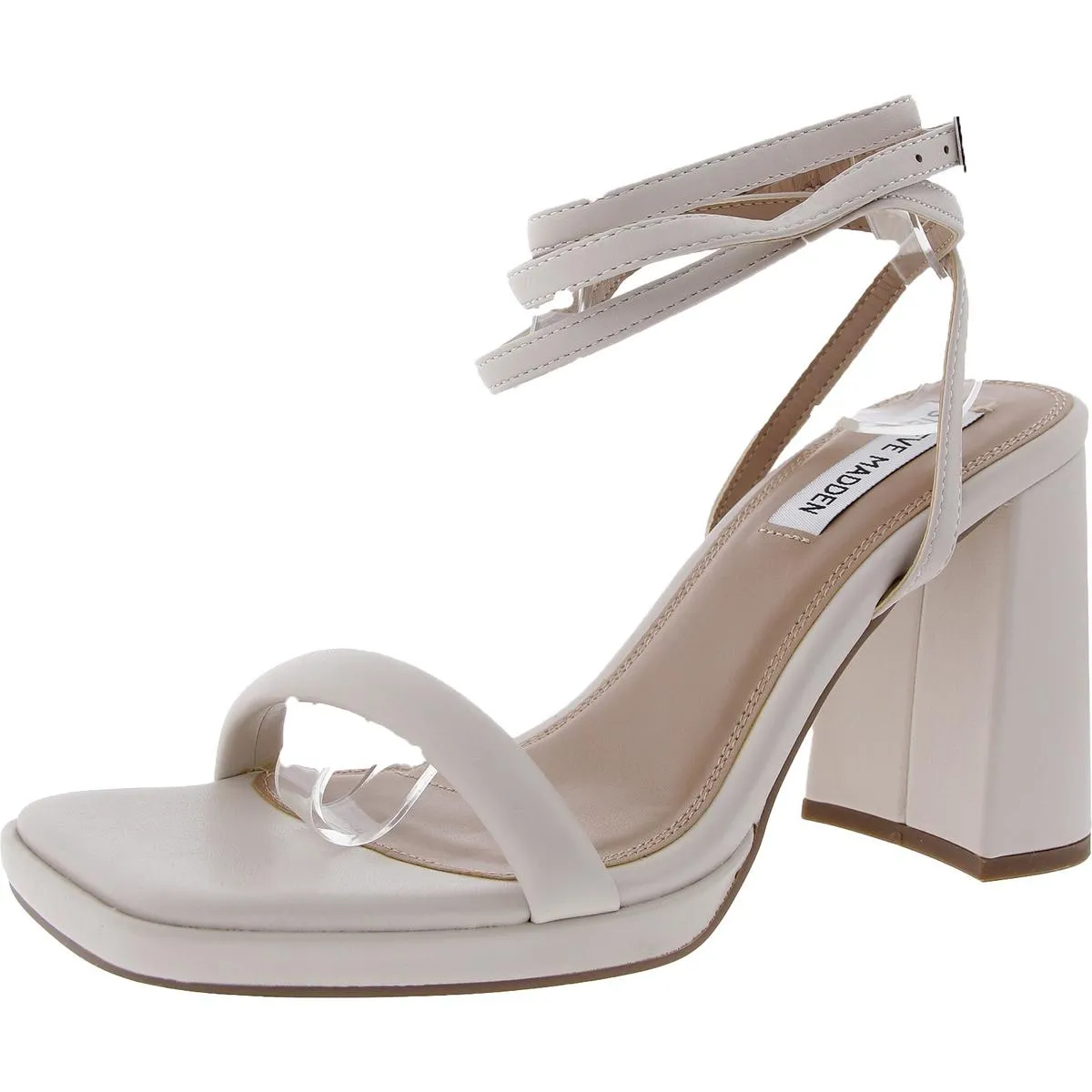 Marley Womens Lace-Up Faux Leather Block Heel