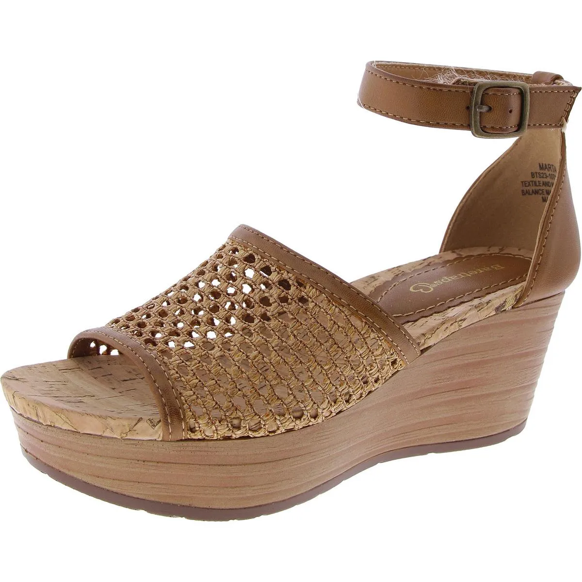 MARTA Womens Wedge Ankle Strap Heels