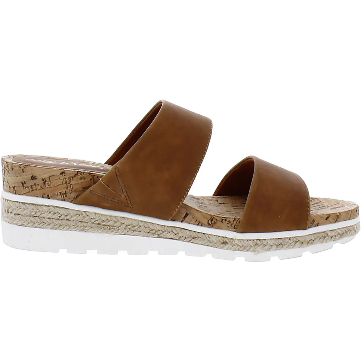 Maryann  Womens Slip On Open Toe Wedge Sandals