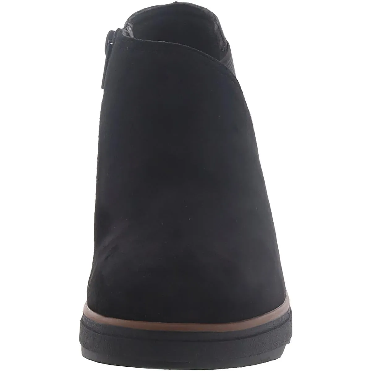 Mazy Harwich Womens Suede Mixed Media Wedge Boots