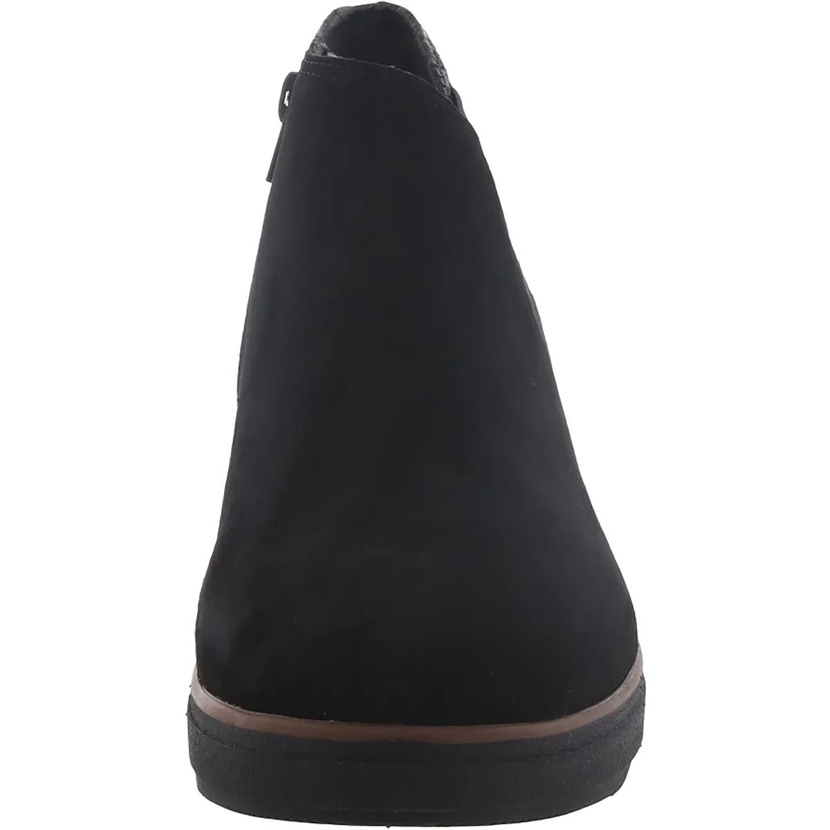 Mazy Harwich Womens Suede Mixed Media Wedge Boots