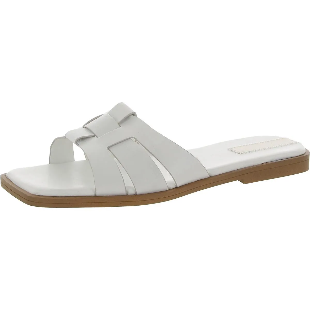 Mazy Womens Leather Strappy Slide Sandals