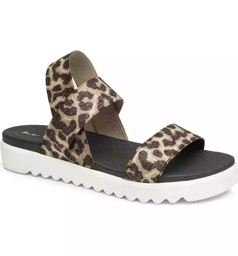 Me Too Mali 15 Sandal Women's 8.5 Brown Leopard Print Comfort Ankle Strap KHD412