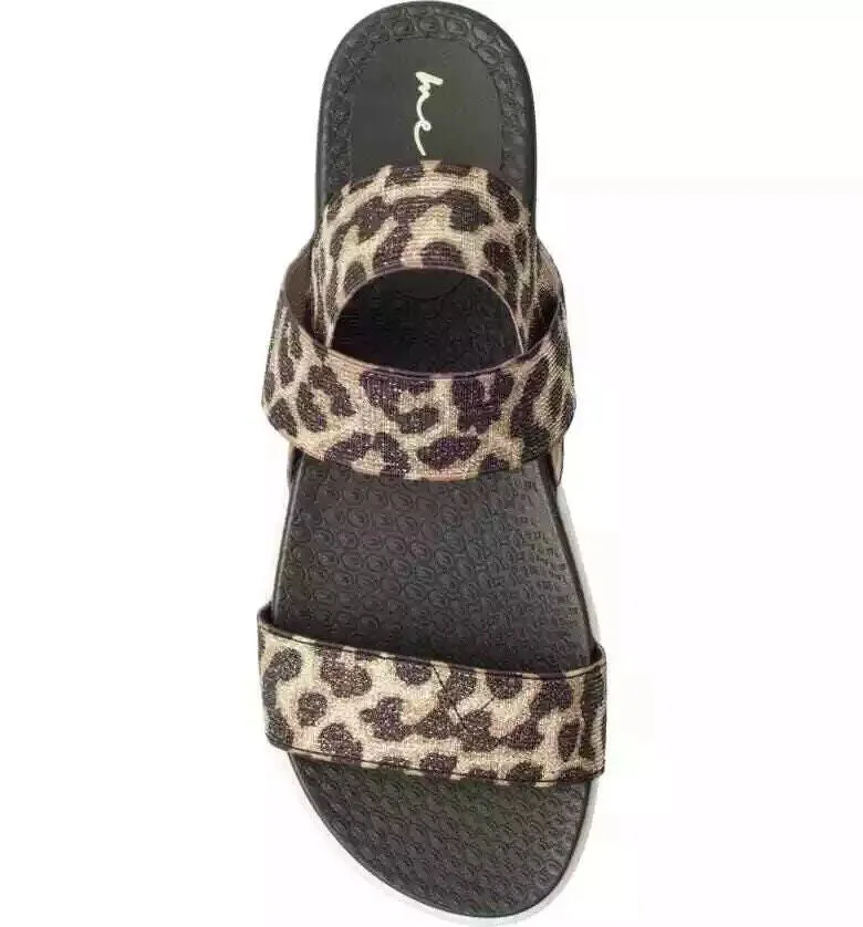 Me Too Mali 15 Sandal Women's 8.5 Brown Leopard Print Comfort Ankle Strap KHD412