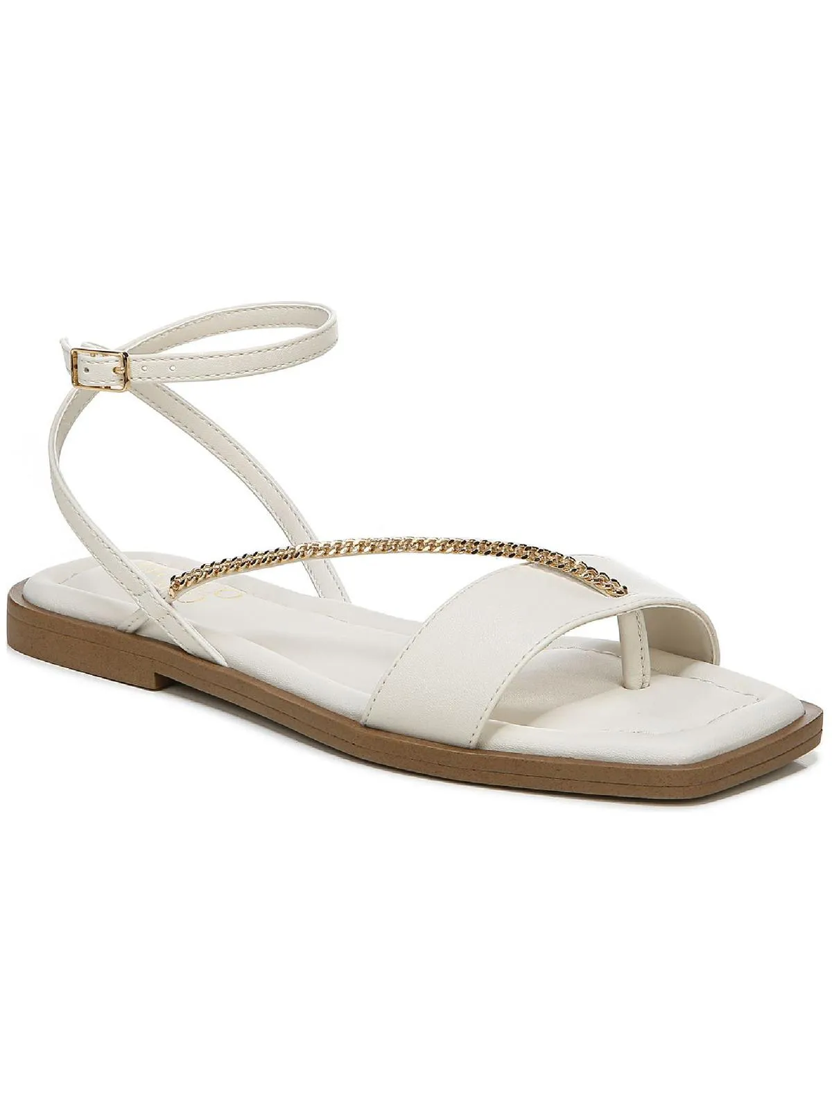 Mela Womens Faux Leather Ankle Strap Thong Sandals