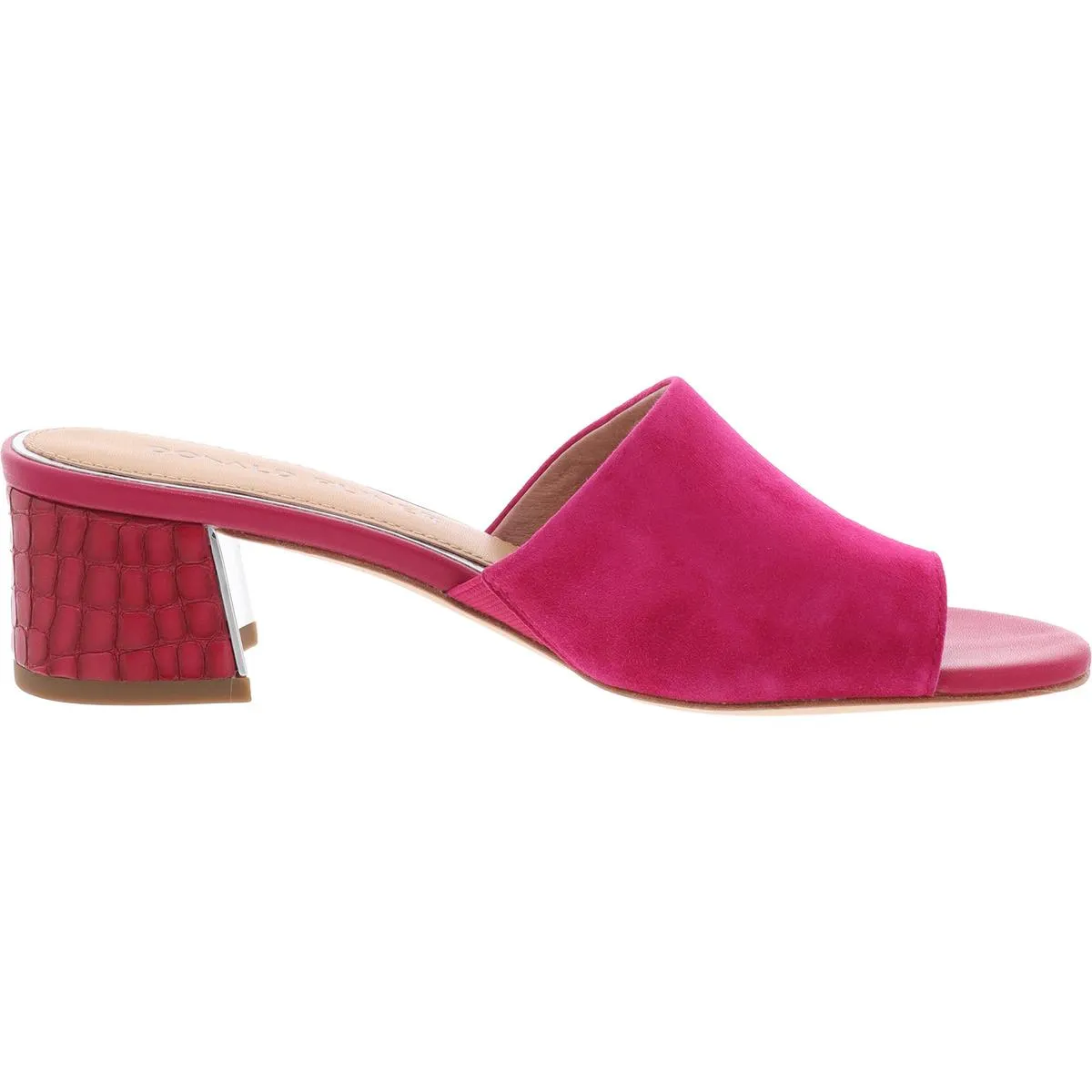 Melros Womens Embossed Suede Block Heel