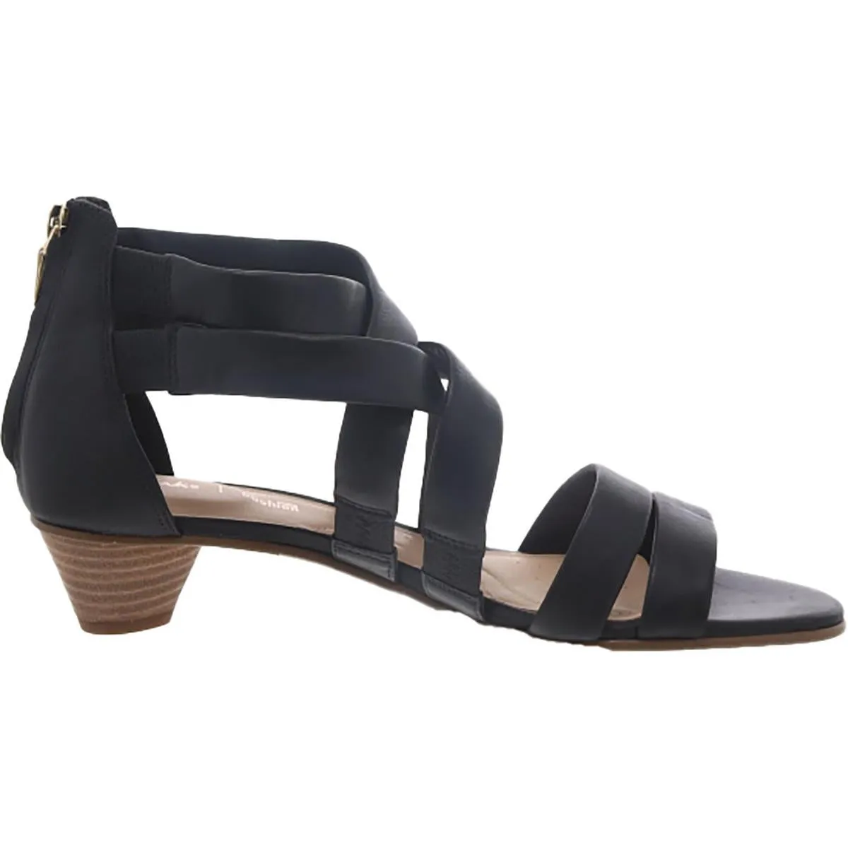Mena Silk Womens Leather Zipper Strappy Sandals