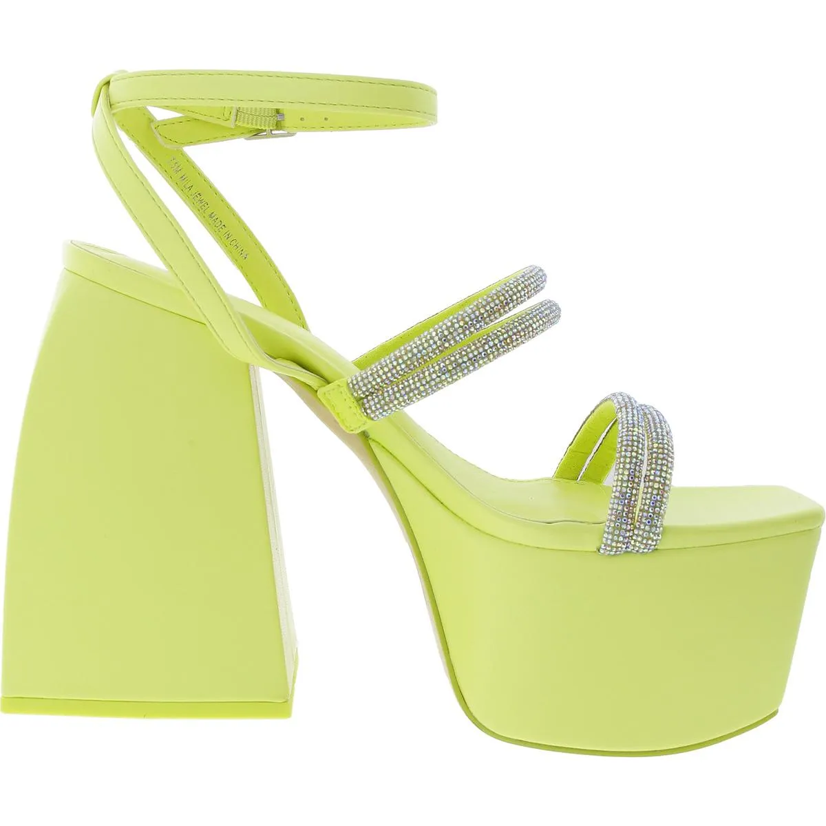 Mila Jewel Womens Open Toe Ankle Strap Platform Sandals