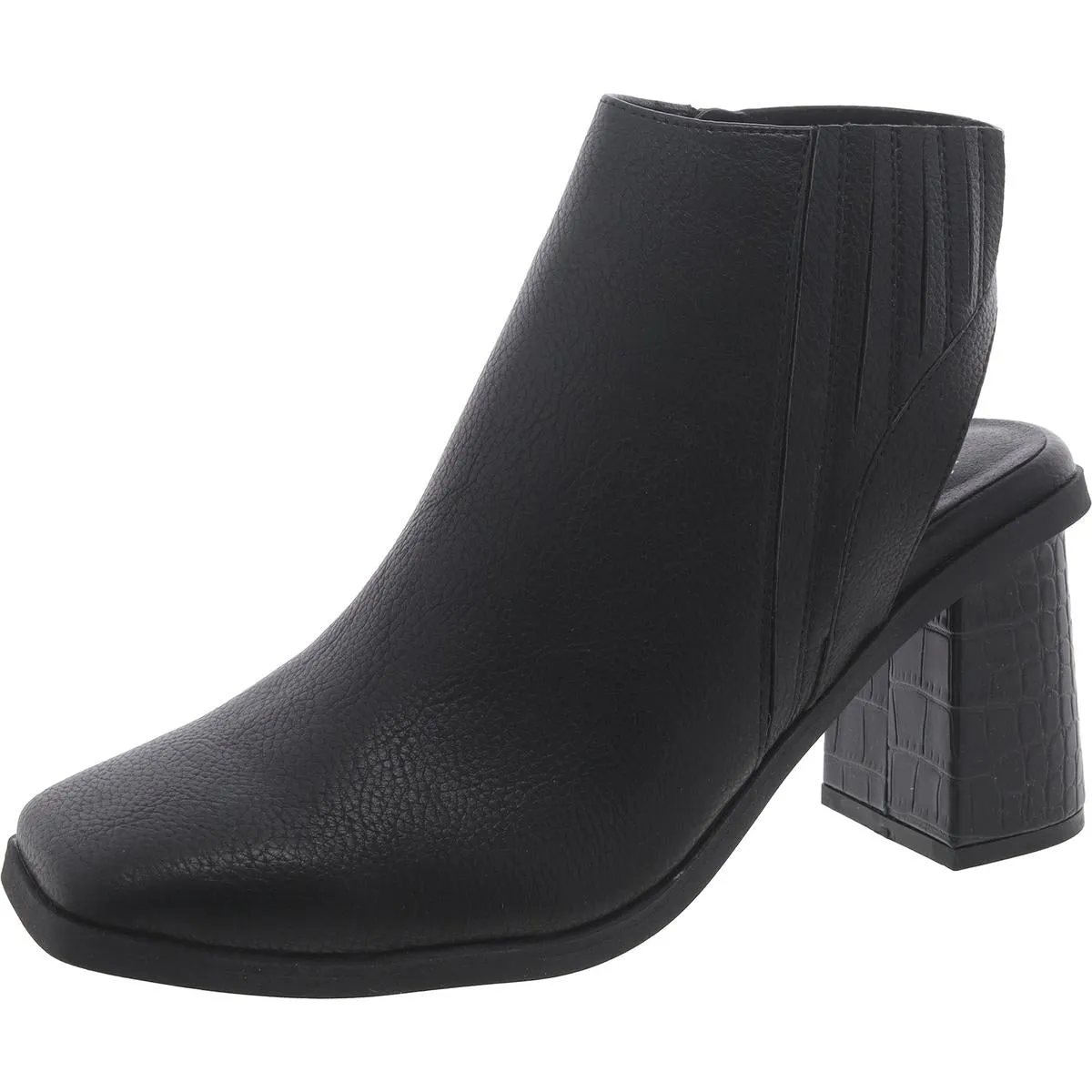Millar Womens Faux Leather Square Toe Booties