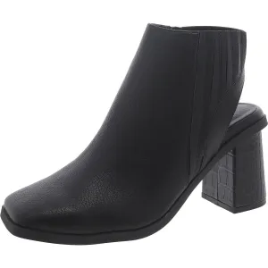 Millar Womens Faux Leather Square Toe Booties