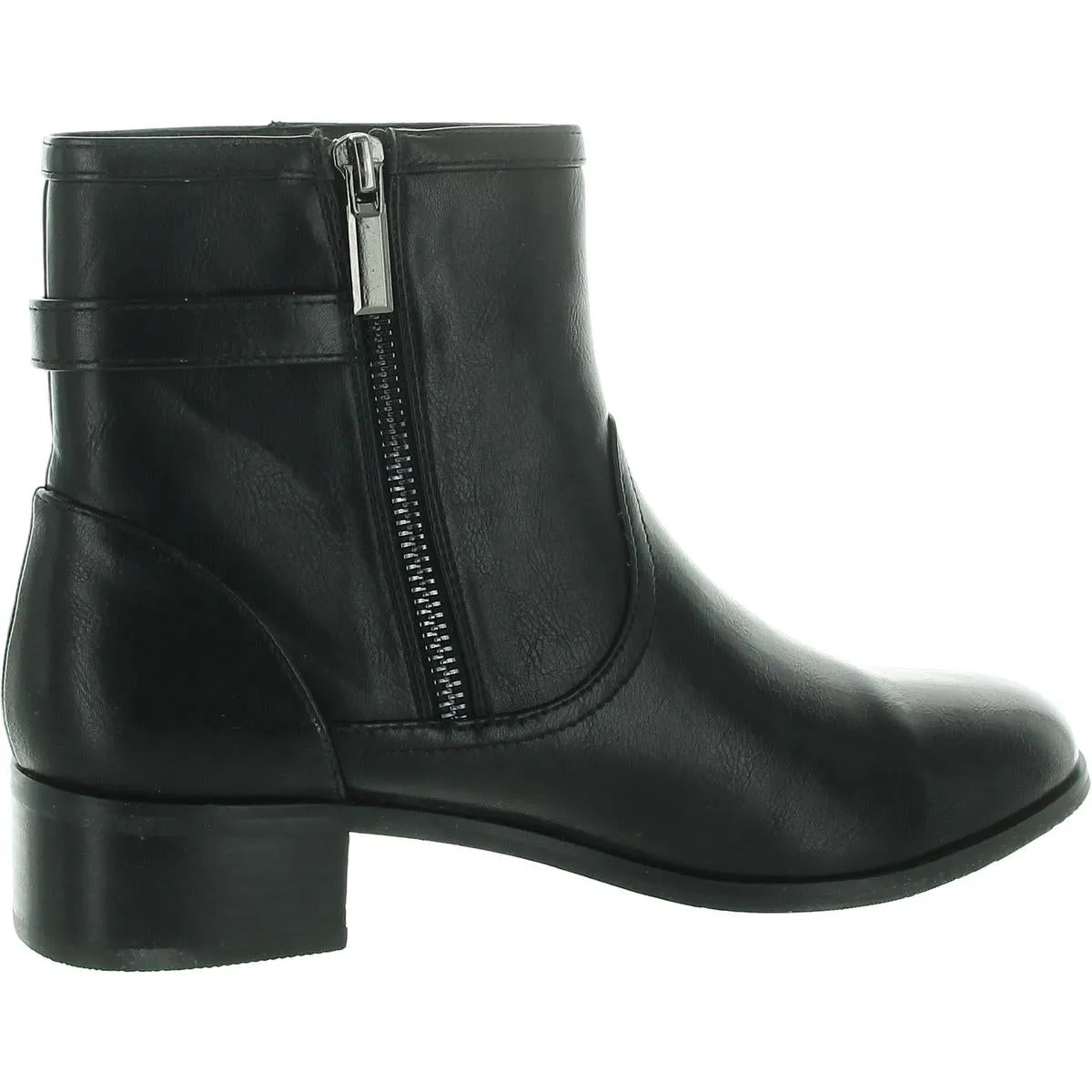 Millie Womens Faux Leather Block Heel Ankle Boots