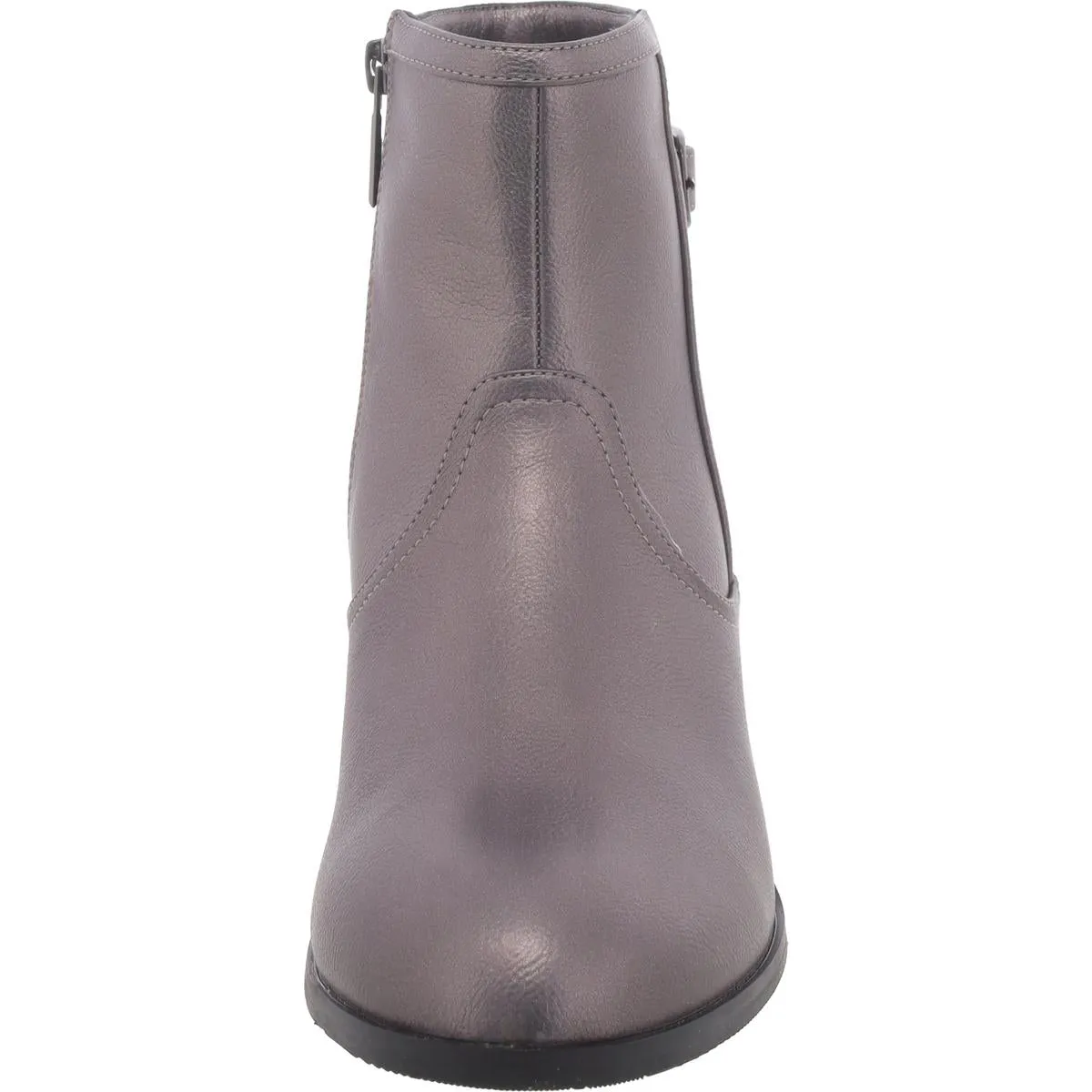 Millie Womens Faux Leather Block Heel Ankle Boots