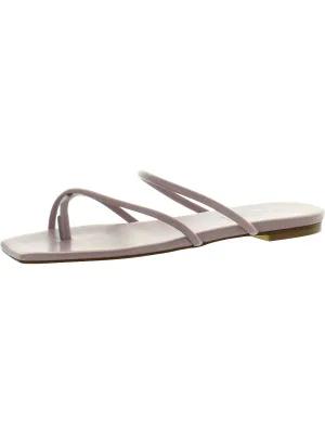 Mina Womens Leather Strappy Slide Sandals