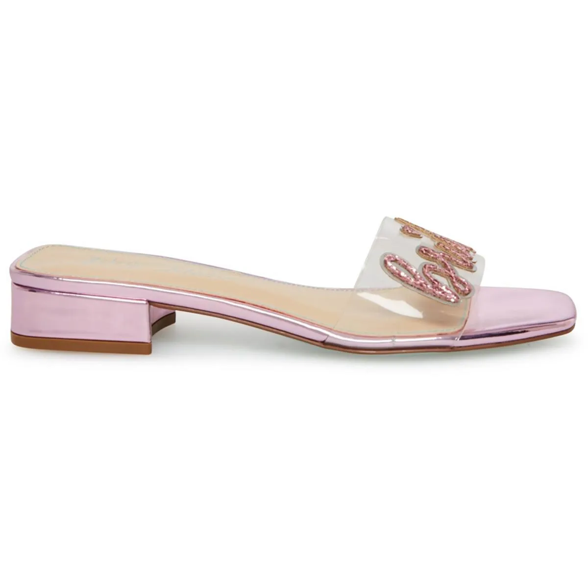Mint Womens Patent Metallic Slide Sandals