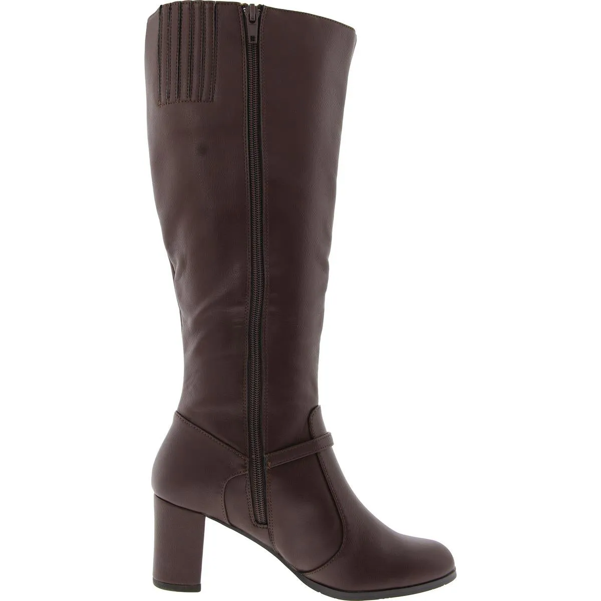 Missy Womens Zipper Faux Leather Knee-High Boots