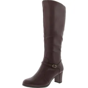 Missy Womens Zipper Faux Leather Knee-High Boots