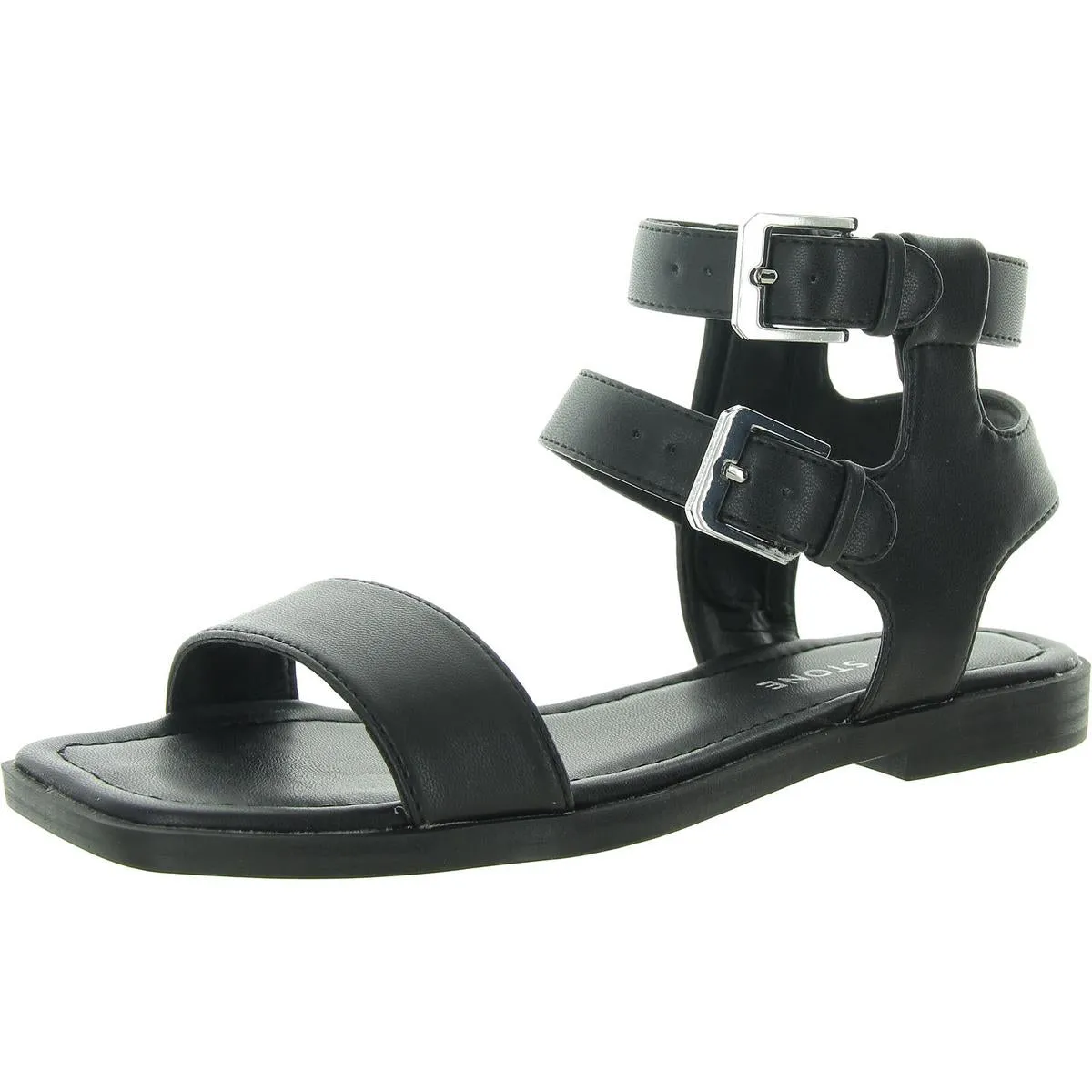 Monaaco Womens Strappy Faux Leather Gladiator Sandals