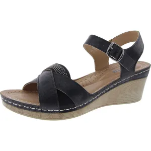 Monaco Womens Comfort Insole Man Made Wedge Sandals