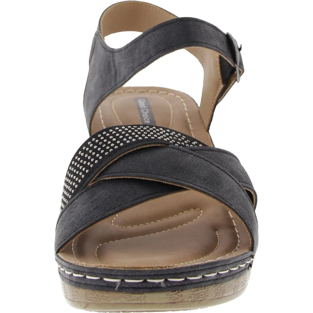 Monaco Womens Comfort Insole Man Made Wedge Sandals