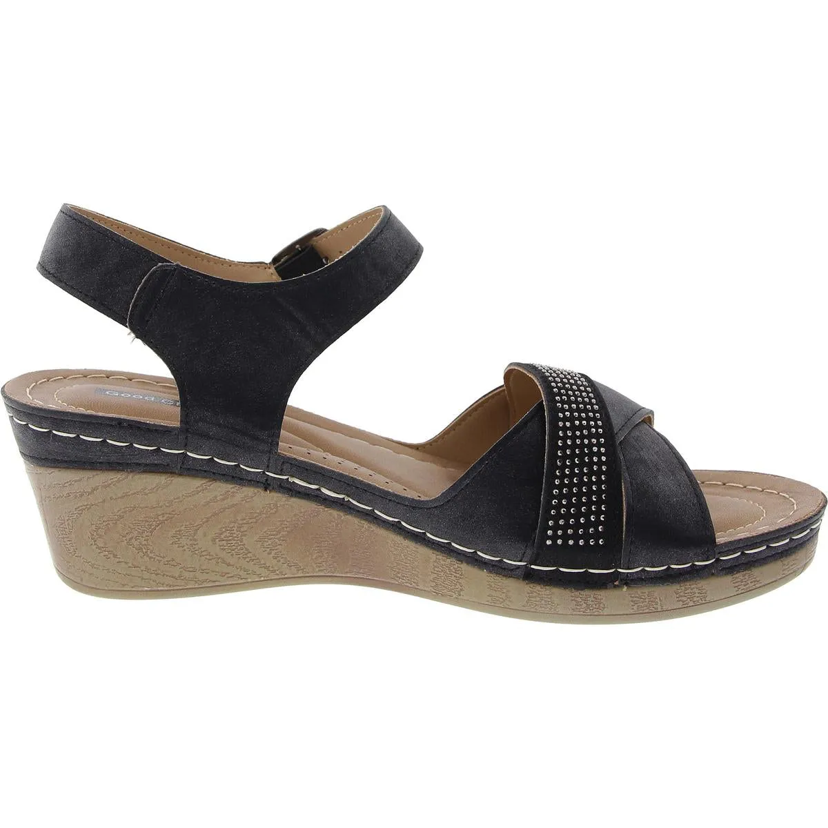 Monaco Womens Comfort Insole Man Made Wedge Sandals