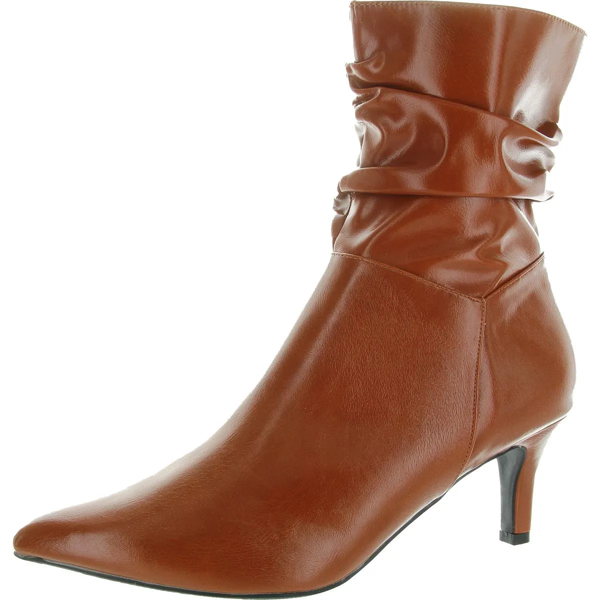 Morgan Womens Denim Pointed Toe Mid-Calf Boots
