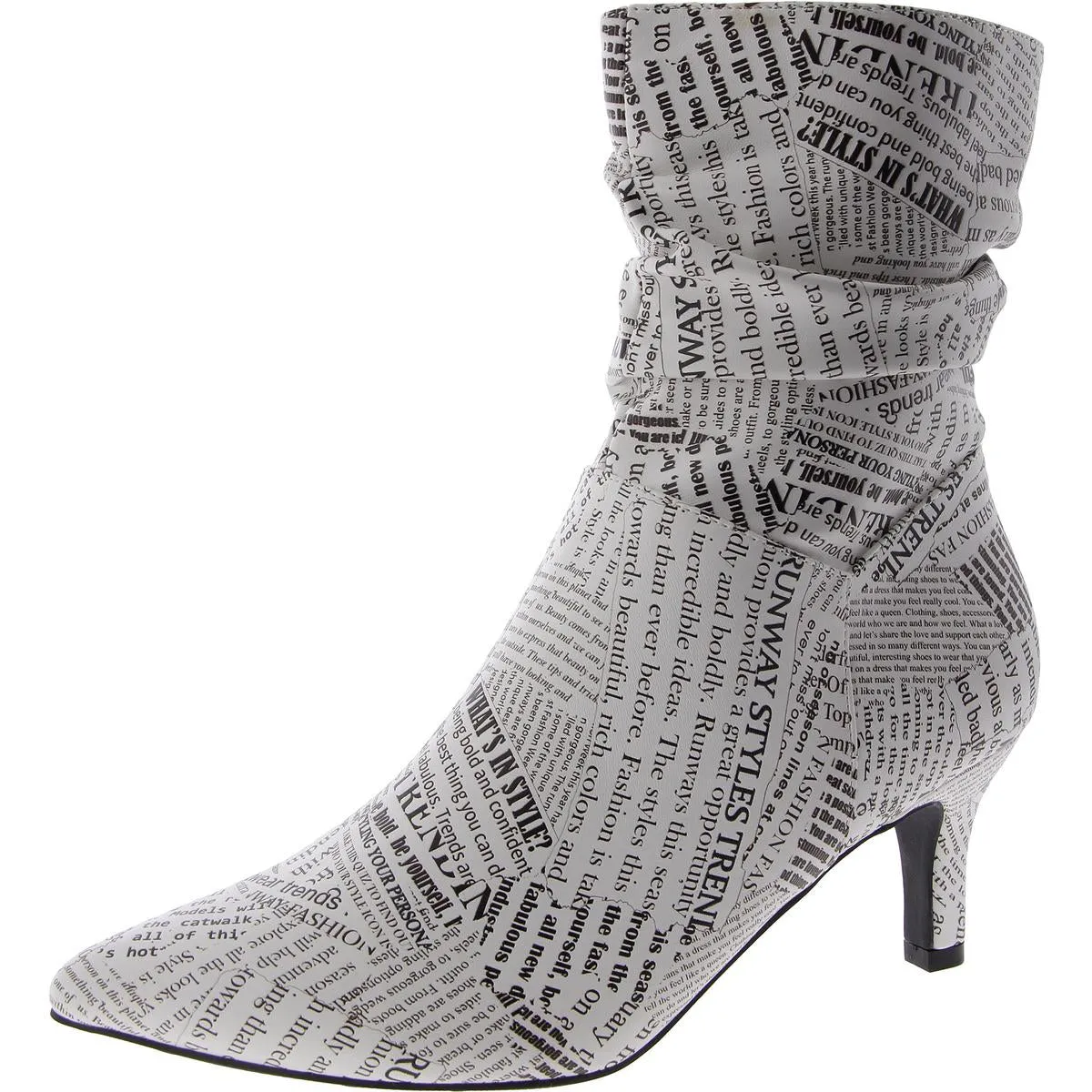 Morgan Womens Denim Pointed Toe Mid-Calf Boots
