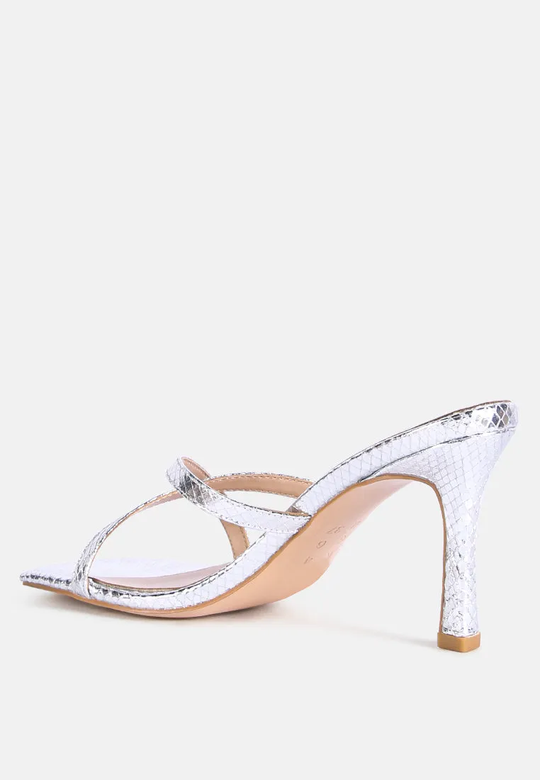 muriel croc cross strap slider sandals