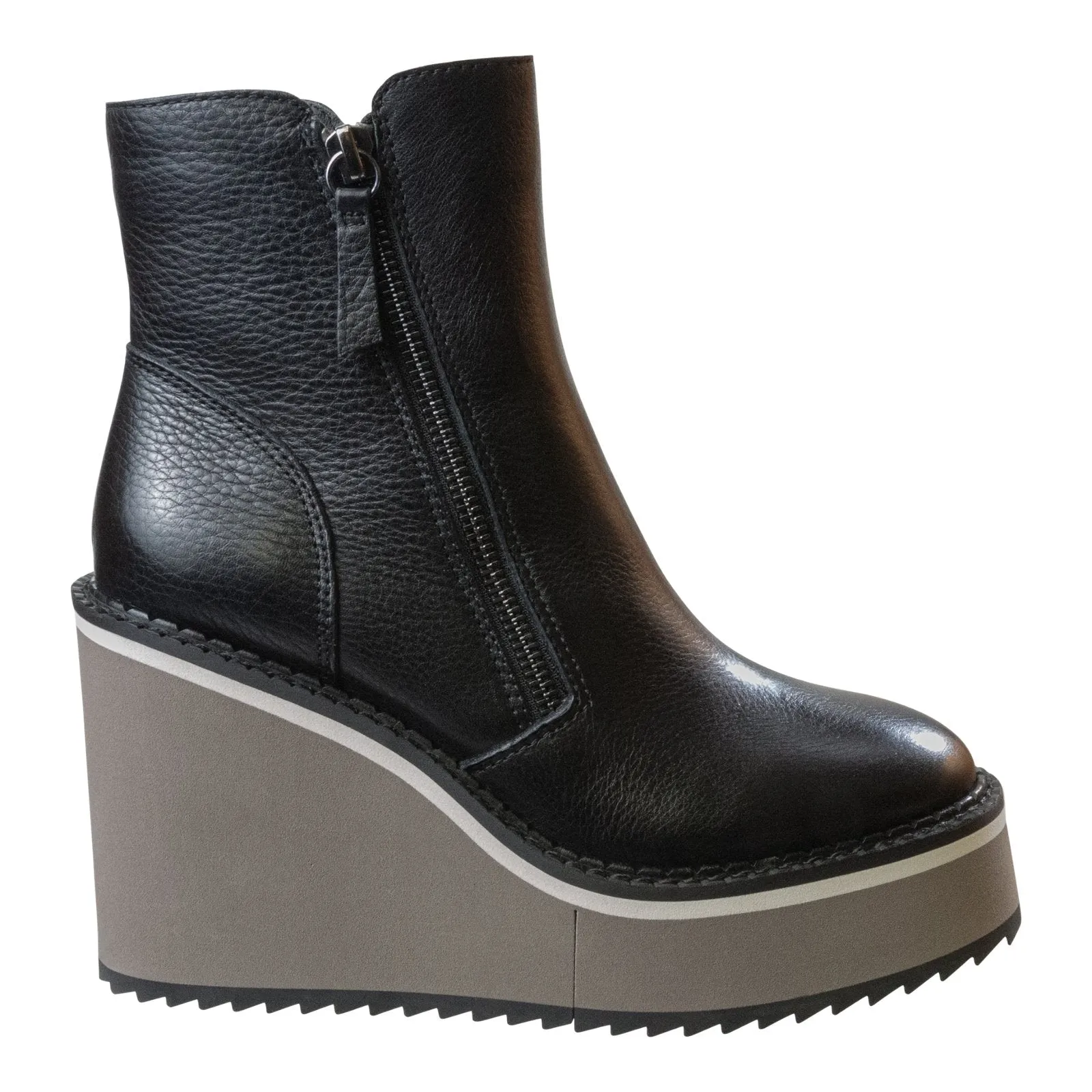 Naked Feet: AVAIL in BLACK Wedge Ankle Boots