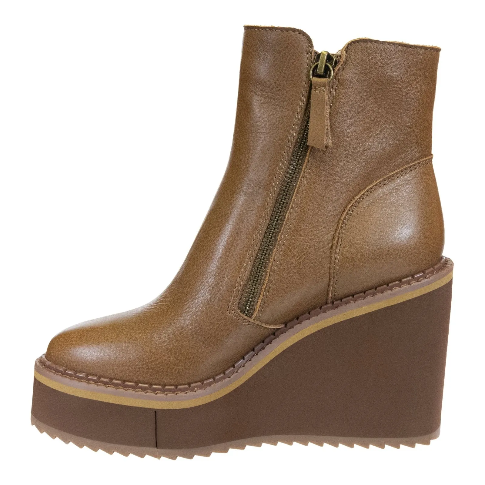 Naked Feet: AVAIL in BROWN Wedge Ankle Boots