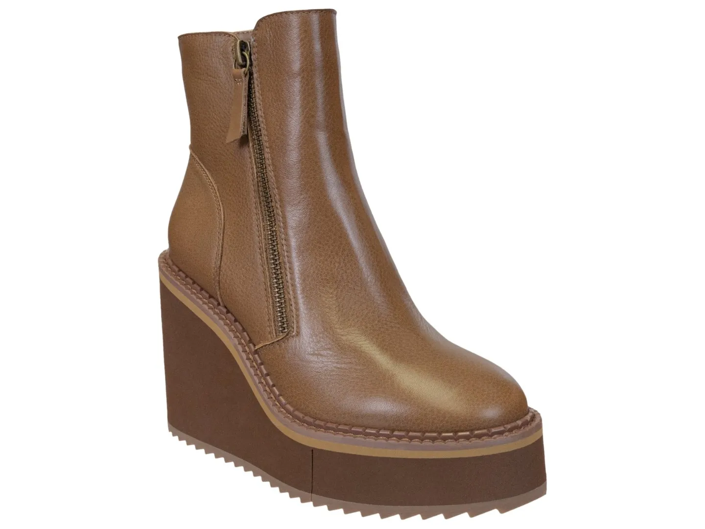 Naked Feet: AVAIL in BROWN Wedge Ankle Boots