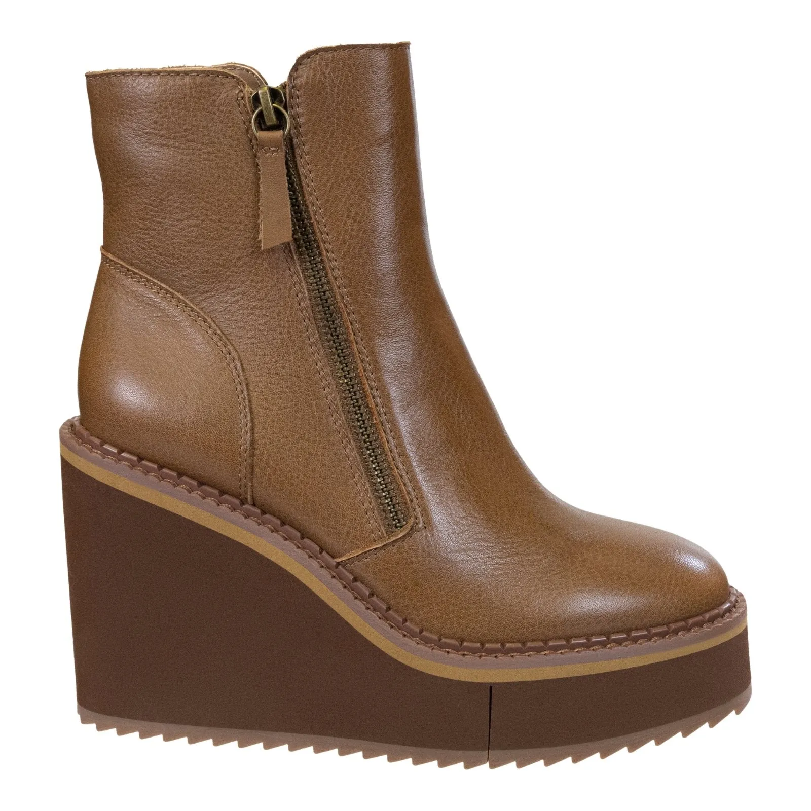 Naked Feet: AVAIL in BROWN Wedge Ankle Boots
