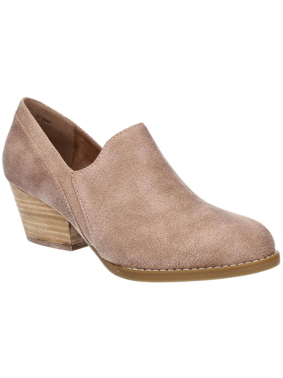 Nakia Womens Faux Suede Stacked Heels Shooties