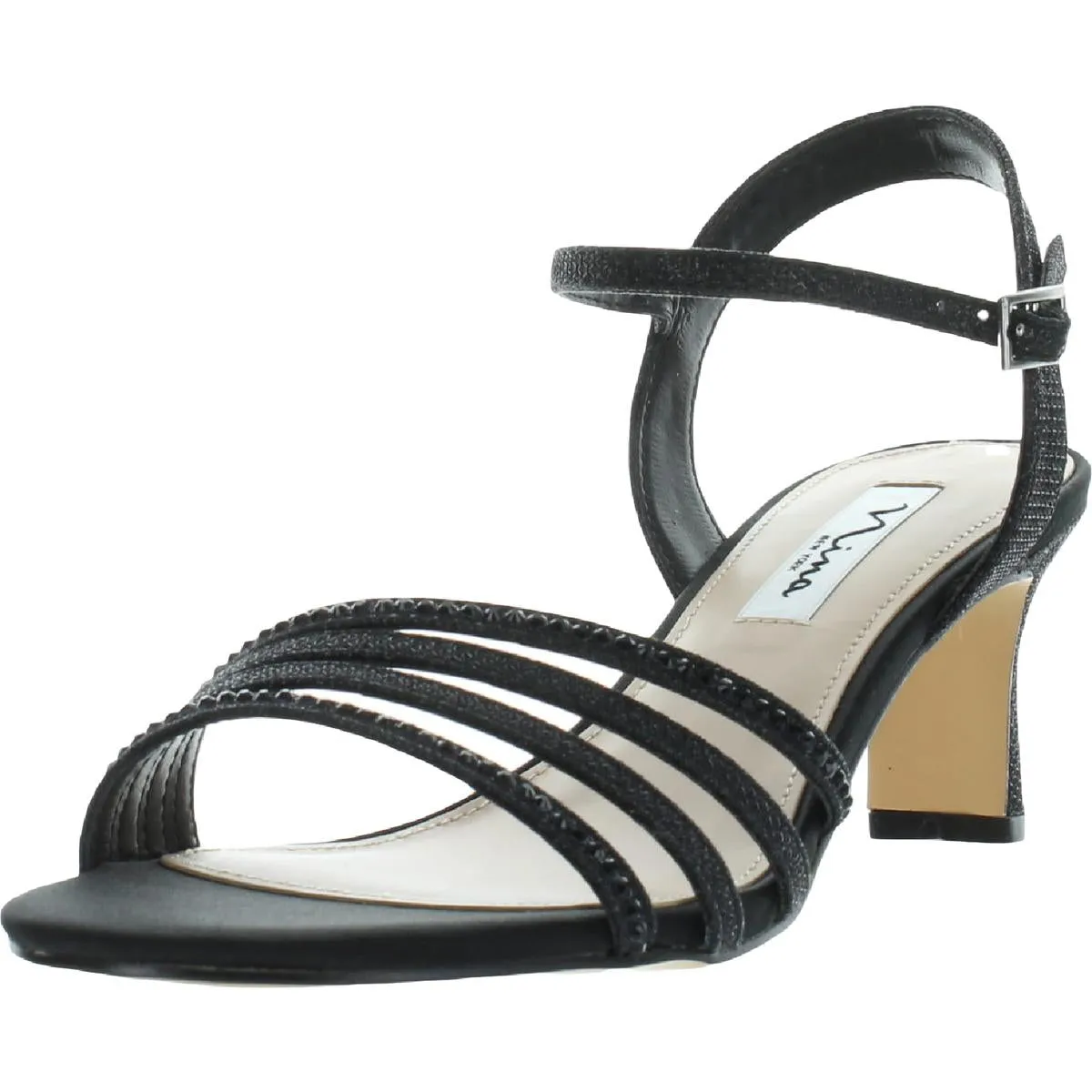 Nelena Womens Metallic Rhinestone Dress Sandals