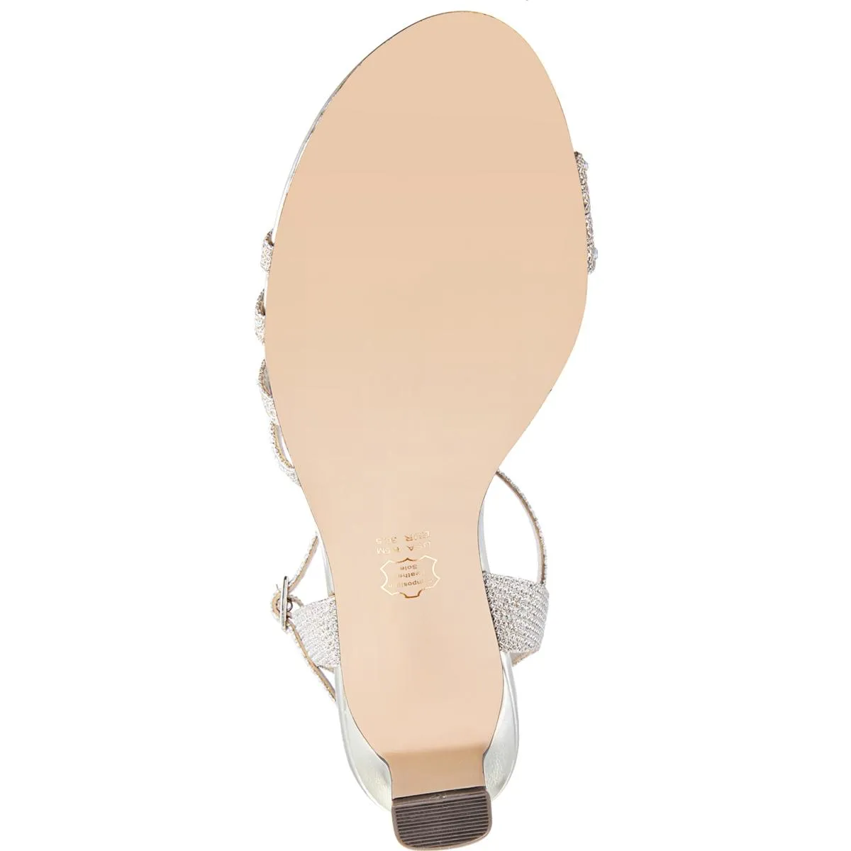 Nelena Womens Metallic Rhinestone Dress Sandals