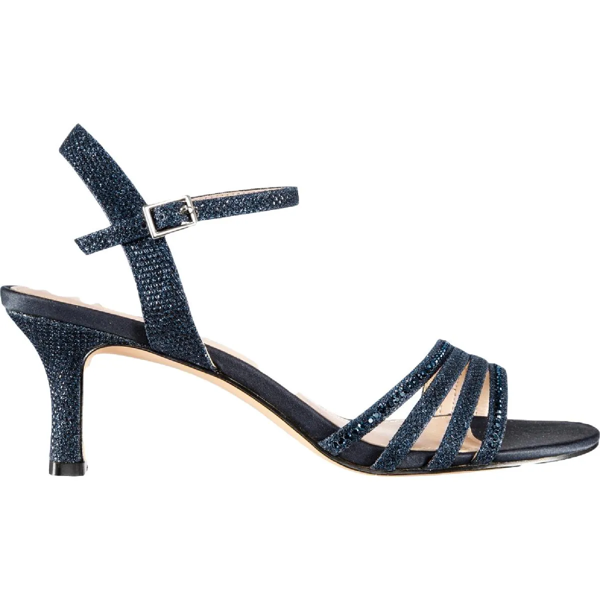 Nelena Womens Metallic Rhinestone Dress Sandals