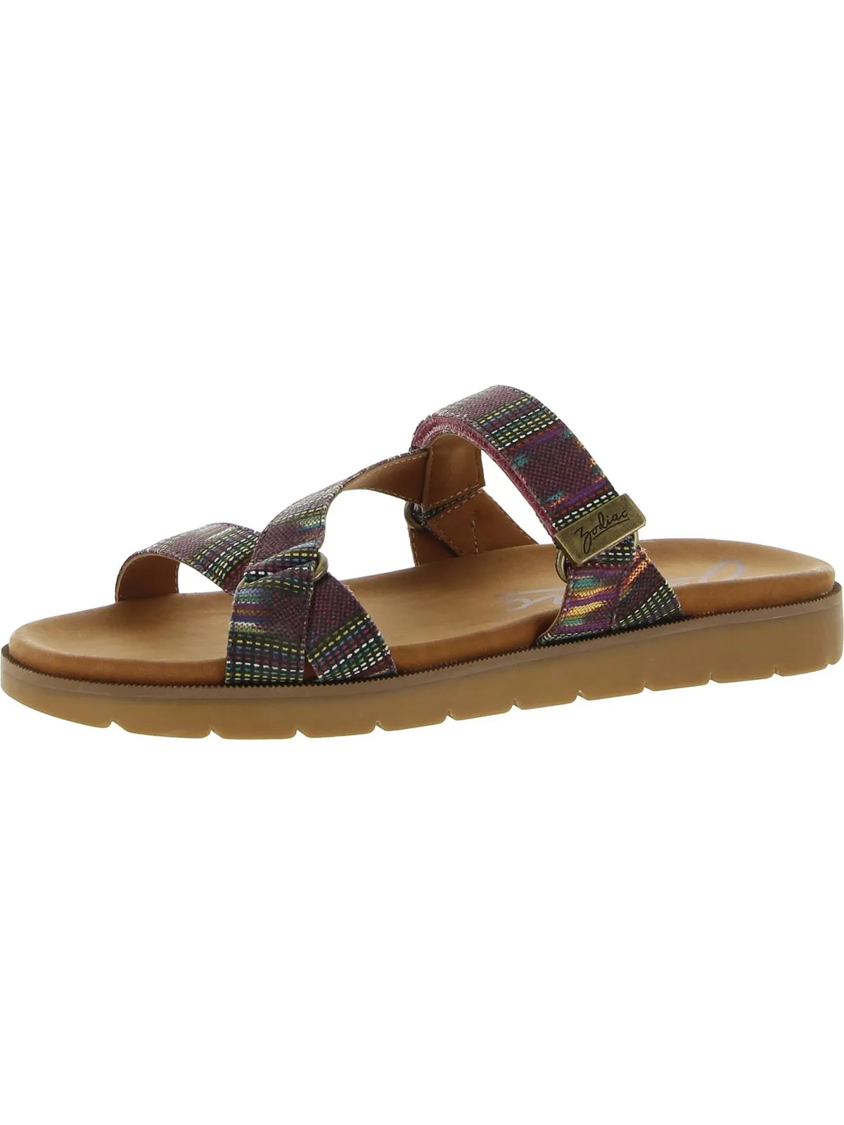 Nelia Womens Leather Slip On Strappy Sandals