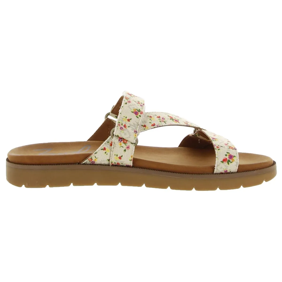 Nelia Womens Leather Slip On Strappy Sandals