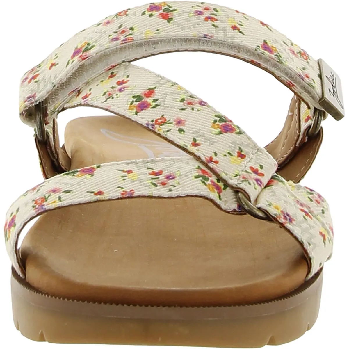 Nelia Womens Leather Slip On Strappy Sandals