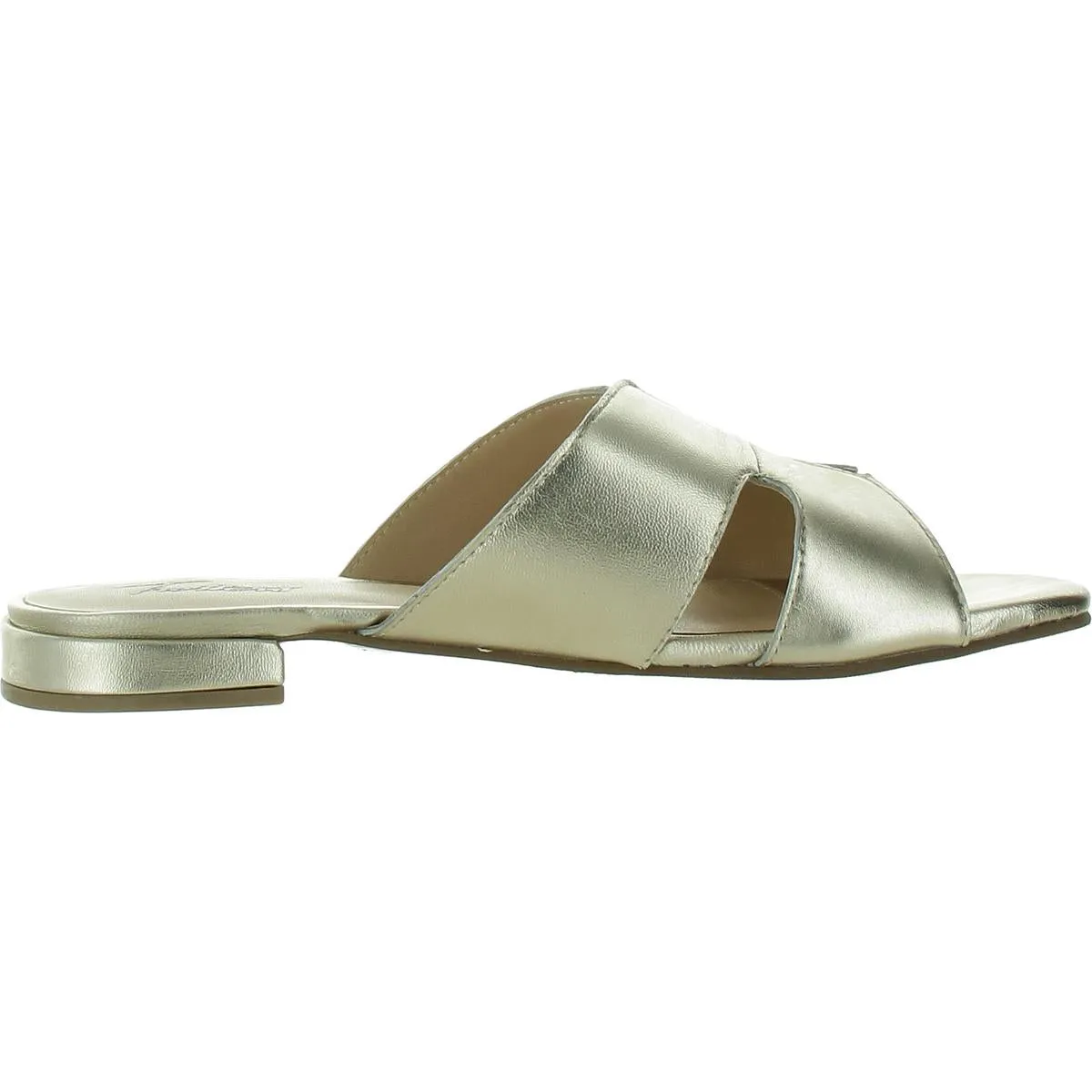 Nell Womens Cut-Out Leather Slide Sandals