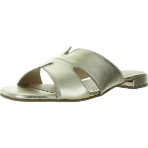 Nell Womens Cut-Out Leather Slide Sandals